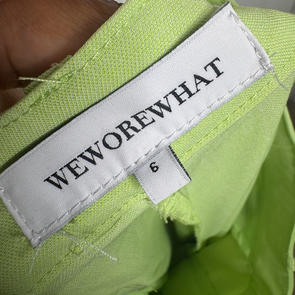 WeWoreWhat Women’s Lime Green Wide Leg Pleated Front Trouser Pant, Sz 6 - Picture 7 of 10